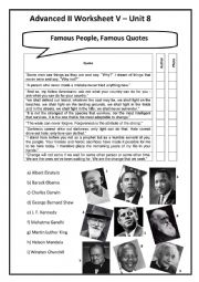 English Worksheet: Famous People Famous Quote
