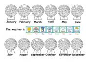 English Worksheet: Weather Chart - Calendar