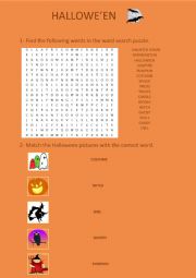 English Worksheet: Halloween worksheet