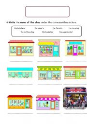 English Worksheet: Shops