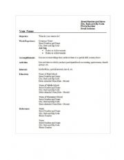 English Worksheet: CV sample