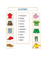 clothes - ESL worksheet by farida kenny