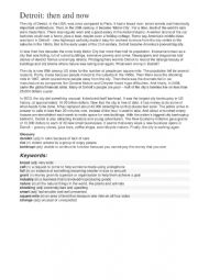 English Worksheet: Detroit text and exercises