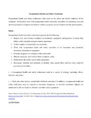 English Worksheet: Occupational Health and Safety Technician