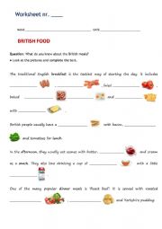 English Worksheet: British meals