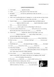 English Worksheet: Gerunds + Infinitives 