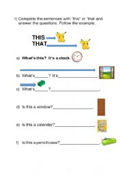 English Worksheet: This or that?