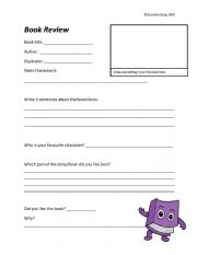 English Worksheet: book review