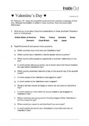 English Worksheet: valentine s day