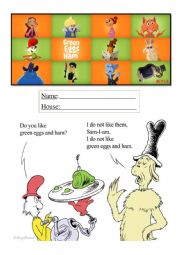 English worksheets: Green Eggs and Ham ESL worksheet booklet