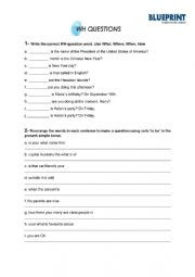 English Worksheet: Wh questions