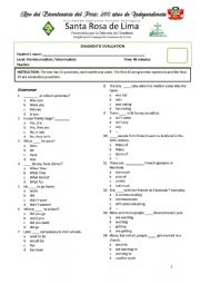 English Worksheet: PLACEMENT TEST 3 - PRE-INTERMEDIATE / INTERMEDIATE 