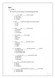 English Worksheet: Test Grammar