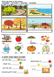 English Worksheet: Autumn vocabulary 