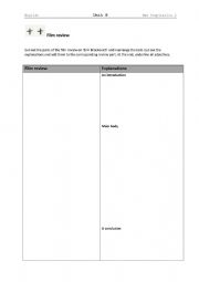 English Worksheet: Film review structure