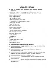 English Worksheet: According to my mood - Benajmin Zephaniah