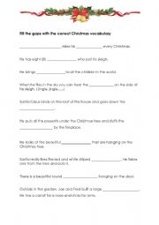 English Worksheet: Christmas vocabulary worksheet