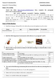 English Worksheet: Success Story