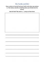 English Worksheet: My Family and Me 