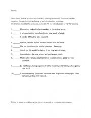 English Worksheet: Introductions and Closings Worksheet