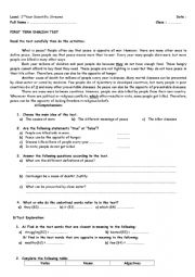 couple of english tests for 2 year level - ESL worksheet by Adem2012