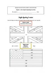 The English Speaking Countries� Flags - Colouring Page