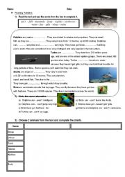 English Worksheet: animals 