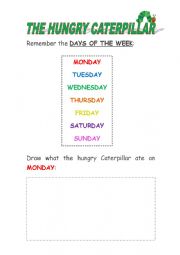 days of the week & hungry caterpillar