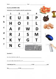 English Worksheet: Recycable Vocabulary Practice (Grid Puzzle)