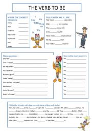 English Worksheet: VERB TO BE