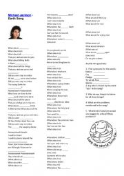 English Worksheet: Michael Jacson Earth Song