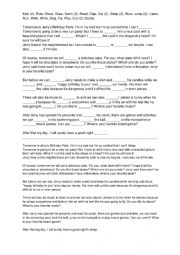 English Worksheet: Jerry�s birthday party 