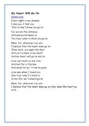 My heart will go on by Celine Dion