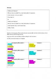 English Worksheet: lost belongings role play cards