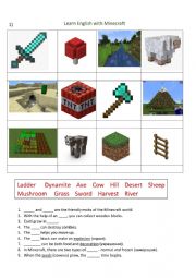 English Worksheet: Minecraft