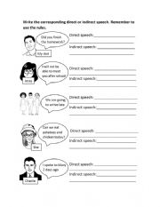 English Worksheet: REPORTED SPEECH EXERCISE