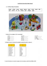 English Worksheet: Countable and Uncountable Nouns