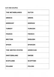 English Worksheet: NATION-NATIONALITY