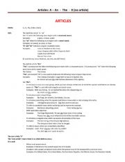 English Worksheet: GRAMMAR - ARTICLES