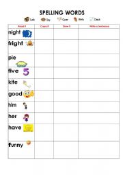 SIGHT WORDS SPELLING