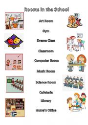 English Worksheet: Parts of school