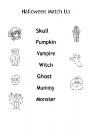 English Worksheet: Halloween match up