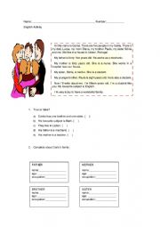 English Worksheet: Carlos� Family