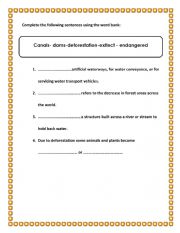 English worksheet: Canals