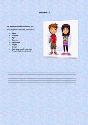 English Worksheet: Who am I