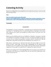 English Worksheet: Listening_Activity_Future Tense