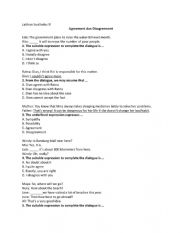 English Worksheet: AGREEMENT AND DISAGREEMENT