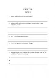 English Worksheet: The Wombles chapter 1