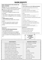 English Worksheet: Making requests