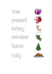 English Worksheet: Christmas vocabulary matching